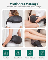 Shiatsu Neck and Shoulder Massager - Back Massager with Heat, Deep Kneading Electric Massage Pillow for Neck, Back, Shoulder,Foot,Body