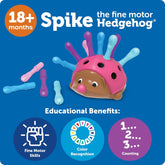 Spike the Fine Motor Hedgehog Pink - Toddler Montessori Toys, Stacking Shape, Gifts for Boys and Girls, Pattern Sensory Bin, Sorting Activities, Educational Games, Kindergarten