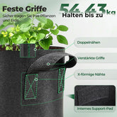 Fabric Plant Grow Bags with Handle 10 Gallon Pack of 5, Heavy Duty Nonwoven Smart Garden Pot Thickened Aeration Nursery Container Black for Outdoor Potato, Tomato, Chili, Carrot and Vegetables
