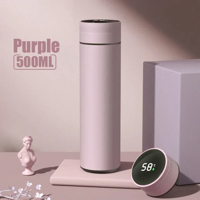 500ML Temperature Display Thermos Cup Stainless Steel Divided Thermos Bottle Outdoor Vacuum Insulated Cup Father&